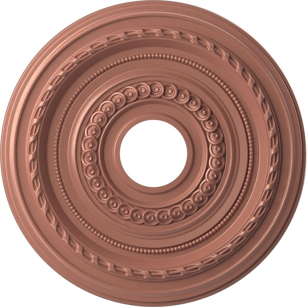 Ekena Millwork Cole PVC Medallion (Canopies up to 4 1/2"), 16"OD x 3 1/2"ID x 1"P, Metallic Champagne Pink CMP16COFCP - main